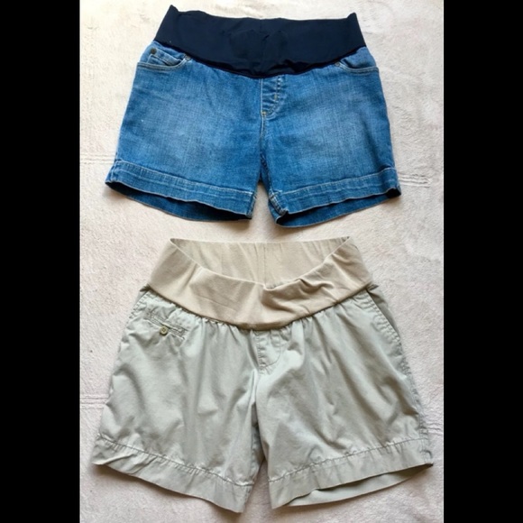 Liz Lange Maternity Shorts, XS, 1 Navy, 1 Tan, EUC - Picture 1 of 8